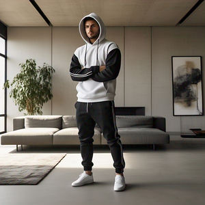 Sudadera con capucha de alta calidad, pantalones de chándal, ropa deportiva para hombre, chándal para correr, chándal de lana de algodón transpirable para hombre - Product Image 6