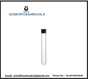 Tubo de cultivo de vidrio de borosilicato de alto potencial Tapón de rosca inferior Revestimiento de goma de PTFE para fines de laboratorio Suministros educativos - Product Image 2