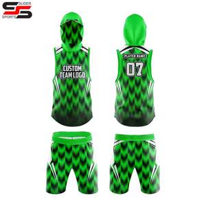 Ensemble de compression 7v7 pour entraînement de football américain à capuche, transfert thermique, 100 % polyester, antibactérien - Product Image 4