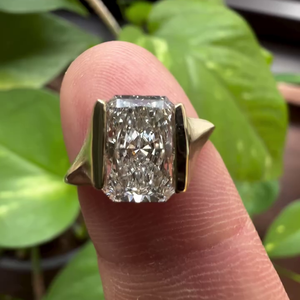 1.50ct Radiant Lab Grown <b>Diamond</b> Half Bezel Engagement <b>Ring</b> IGI Certified D-E-F VVSVS High Quality <b>Diamond</b> <b>Rings</b> - Product Image 1