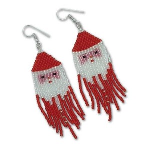 Santa Face Beaded Drop <b>Earrings</b> <b>Red</b> White Crystal Bohemia Women's Christmas Gift Jewelry - Product Image 5