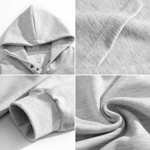 Conjunto de deporte de Otoño de 2 piezas unisex algodón ecológico cómodo casual color sólido con capucha pulóver sudadera y pantalón - Product Image 4