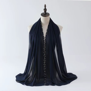 Blusa de Gasa con Borde Ondulado - Hiyab Musulmán de Invierno, Chal Malayo, Pañuelo para la Cabeza de Oriente Medio y África - Product Image 3