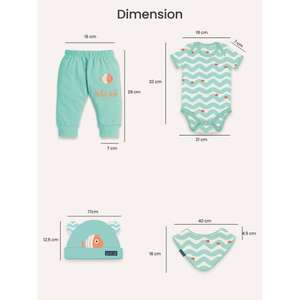 Polka Tots Pack de 6 Wave Print Mini Newborn Gift Cesto Set-Azul - Product Image 3