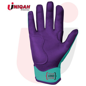 Guantes de bateo de béisbol profesionales en cuero con cierre atado Mano de dedo completo - Product Image 2