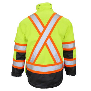 Chaqueta de Invierno de Seguridad Reflectante de Alta Visibilidad, de Poliéster de Primera Calidad, con Capucha Oculta, Acolchada e Impermeable - Product Image 5