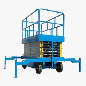 Platform Lift Gunting Hidrolik Bergerak <span class=keywords><strong>CE</strong></span> ISO 100kg 300kg 500kg 1000kg, Dapat Diderek, 4m 6m untuk Pekerjaan di Ketinggian - Product Image 1