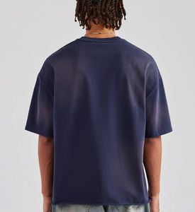 2025 haute qualité 100% coton lavage à l'acide t-shirt poids lourd hommes personnalisé blanc pierre lavé Vintage recadrée t-shirt - Product Image 1