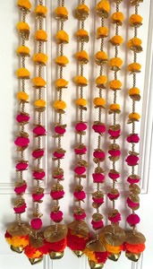 Pompom <b>Gota</b> String With Ghungroo Colourful Wedding Decoration Birthday Party Event Outdoor Garden Halloween Christmas Decor Idea - Product Image 2