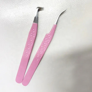 ชุดแหนบต่อขนตาสีชมพูอ่อน 10 มม. ปลายเรียบ ด้ามจับสแตนเลส น้ำหนักเบา ป้องกันแม่เหล็ก จับถนัดมือ - Product Image 2