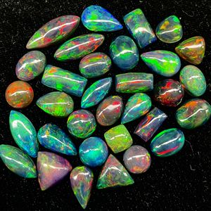 8-10 MM Noir Opale Cabochon Bonne Qualité Multi Flashy Opale Cabochon Lot, Mix Forme Noir Welo Opale Pour La Fabrication De Bijoux - Product Image 1