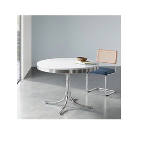 Awesome <b>Foldable</b> Extendable 4 Seater Modern Marble Top Metal Legs Round <b>Dining</b> <b>Table</b> for Home and Hotel Use <b>Dining</b> <b>Table</b> - Product Image 1