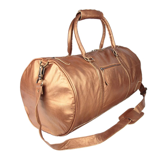 Designer Luxury Men's Leather Mini Duffel Bag Foldable <b>Travel</b> Weekender Shoulder Bag for Gym Use - Product Image 1