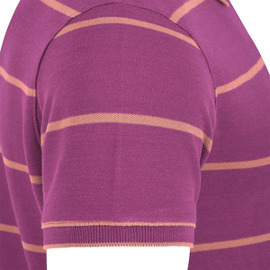 Camiseta de media manga a rayas para hombre, camisetas deportivas de poliéster, venta al por mayor, trabajo personalizado, moda de verano, golf, transpirable, OEM - Product Image 3