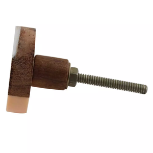 Haute vente 2025 boutons en bois combiner avec pierre os laiton résine forme ronde variétés boutons d'armoire poignées de porte naturelles - Product Image 4