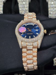 Montre de luxe personnalisée avec diamants, 100% testée au diamant, VVS Moissanite, Hip Hop, acier inoxydable glacé, montres analogiques mécaniques - Product Image 4