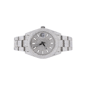 Reloj de Pulsera de Negocios, Automático, Mecánico, de Acero Inoxidable Blanco para Adultos, con Esfera de Diamantes Moissanite, Diseño de Caja Completa - Product Image 2