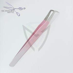 Pince à épiler rose avec pointe dorée 100% pince à cils satisfaction client en stock pince à cils faux 70 degrés en acier inoxydable - Product Image 6