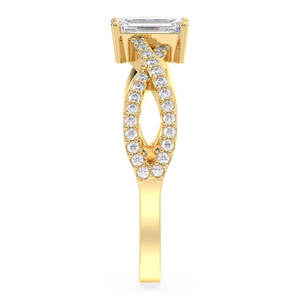 Anillo de Moissanita con Corte Esmeralda de Diseño de Lujo REYES, 0.72 Quilates, en Plata de Ley 925 con Baño de Rodio, Joyería Fina Exquisita - Product Image 5