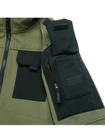 Veste de safari d'hiver pour homme, épaisse, 100% polyester, à capuche, coupe-vent, imperméable, respirante, écologique, séchage rapide, fermeture éclair