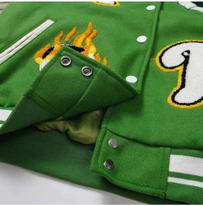 Chaqueta de béisbol para hombre con manga de cuero y logotipo bordado M - Product Image 4