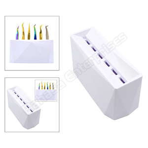 6 pièces Support de rangement et de présentation en acrylique pour pinces à extensions de cils, avec étiquettes personnalisées, accessoires et outils pour extensions de cils - Product Image 3