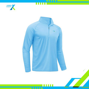 Camisetas de entrenamiento de manga larga para hombre Quarter Zip Pullover Athletic Tops UPF 50 Protección solar Camisetas de entrenamiento para correr al aire libre - Product Image 3