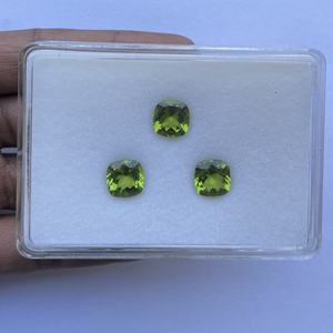 8mm 10mm 12mm pierre de péridot naturelle coussin à facettes coupe pierre précieuse en vrac pour la fabrication de bijoux calibrés grande taille boutique de prix d'usine - Product Image 3