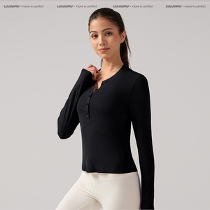 Lulu Yoga Dài Tay Áo Trọng Lượng Nhẹ Hàng Đầu Cho Phụ Nữ Thoáng Khí Nhanh Chóng Khô Kháng Khuẩn Bốn Cách Căng Mỏng Phù Hợp Với Henry Áo Sơ Mi Trần truồng - Product Image 5