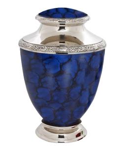 TROFEO DE CREMACIÓN AMERICANA URNA CON FUEGO AZUL ACABADO EN PLATA URNAS FUNERARIAS DE METAL URNAS DE CENIZAS DECORATIVAS DE INTERIOR - Product Image 2