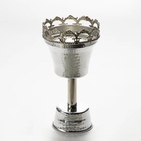 Brûleur d'encens en métal de luxe 2024, style calligraphie arabe et indienne, avec base en bois de santal, argenté, pour lavande, thé, fraise, benjoin, bergamote