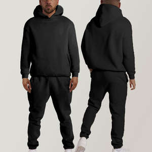 Ensemble survêtement personnalisé vert pour homme : sweat à capuche et pantalon de jogging, design uni - Product Image 3