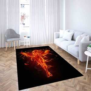 Tapis abstraits pour femmes, tapis noir, tapis ailes d'ange, tapis personnalisé, tapis à poils doux - Product Image 3