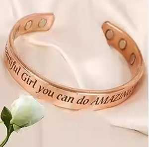 สร้อยข้อมือทองแดงแท้99.9% หรูหราให้การบำบัดด้วยแม่เหล็กและปรับขนาดได้และทันสมัย - Product Image 4