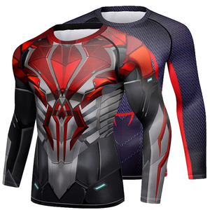 Wholesale All-Over UV Protection Anti-UV Compression Gym Fitness Wear Custom Printed MMA Jiu Jitsu BJJ Rashguard Vest T Shirt - Product Image 6