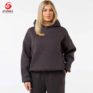 Conjunto Deportivo Personalizado para Mujer, Talla Grande, Invierno, Color Sólido, Alta Calidad, Poliéster/Algodón, Felpa, Informal, con Capucha, Diseño de Logotipo Personalizado, OEM - Product Image 3