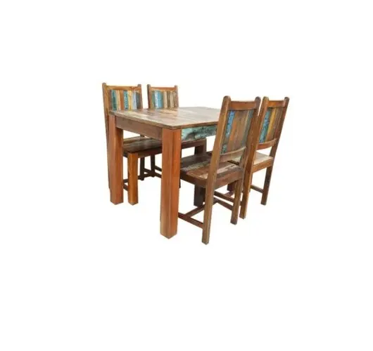 Nirvana Reclaimed Cheap Contemporary Modern wooden carved dining table set Wooden Restaurant Kitchen dining room table