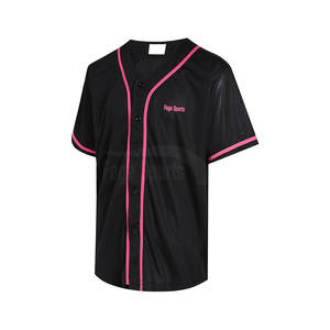 เสื้อเบสบอลผู้ชายแบบสั่งทำพิเศษ 100% โพลีเอสเตอร์ ระบายอากาศได้ดี ไซส์ใหญ่พิเศษ สกรีนชื่อทีมได้ คอวี ชุดกีฬา ขายส่ง - Product Image 1