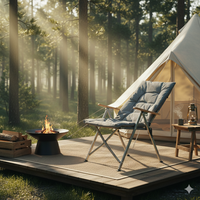 Chaise de camping pliable moderne, écologique, confortable, légère et rembourrée, avec cadre en acier inoxydable portable, pour extérieur et parc