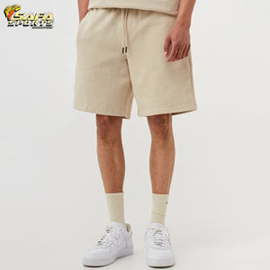 Pantalones cortos de gimnasio de algodón cómodos para hombre, pantalones cargo para correr atléticos de patrón sólido, pantalones cortos de sudor personalizados informales con cintura elástica y logotipo - Product Image 2