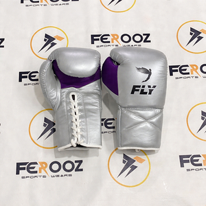 Guantes de Boxeo Personalizados al Por Mayor, Color Morado Plateado, Guantes de Entrenamiento y Sparring, Hechos a Medida, de Cuero Vacuno Genuino - Product Image 1