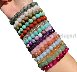 Pulsera Unisex de Cuentas de Aguamarina Natural, Piedra de Nacimiento de Marzo, Pulseras Espirituales, Regalo de Navidad, Pulsera Elástica para Mujer, Pulsera para Hombre - Product Image 1