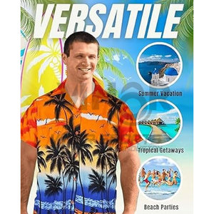 Summer Beach Wear Chemise de vacances à manches courtes imprimée Hawaiian Vacation Casual Slim Fit Shirts For Men chemises pour hommes - Product Image 6