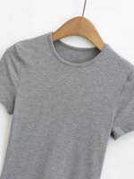 Custom Hoge Kwaliteit Vrouwen Herfst T-Shirts 100% Katoen Slim Fit Ademend Casual Raglan Mouw T-Shirt Met Korte Mouwen Groothandel