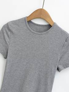 Custom High Quality Women Autumn <b>T</b>-<b>Shirts</b> 100% Cotton Slim Fit Breathable Casual <b>Raglan</b> Sleeve Short Sleeve <b>T</b>-<b>Shirt</b> Wholesale - Product Image 4