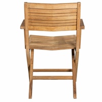 Chaise pliante portable moderne, durable et légère, en teck massif, couleur naturelle, matériaux de haute qualité, pour l'extérieur