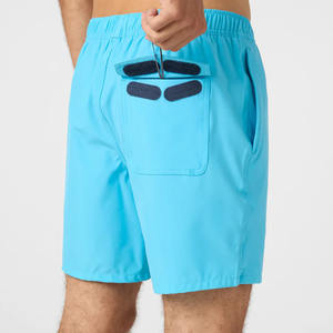 Shorts de surf pour hommes, écologiques, à séchage rapide, avec extensible sur le devant, en polyester, maillot de bain uni, vêtements de plage, cordon de serrage, décontracté, vente en gros rapide - Product Image 6