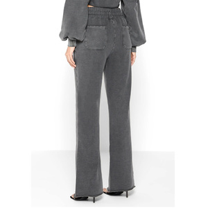 Conjuntos Deportivos de Pantalones de Chándal Acampanados para Mujer, de 2 Piezas, con Marca Personalizada y Etiqueta Privada, 100% Algodón, Servicio OEM para Invierno - Product Image 4