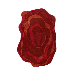 Adrift Red & Orange Hand Tufted Wool & Viscose <b>Rug</b> Abstract <b>Boho</b> Style for Home Living Room Entryway or Hallway-Tra-15037 - Product Image 1