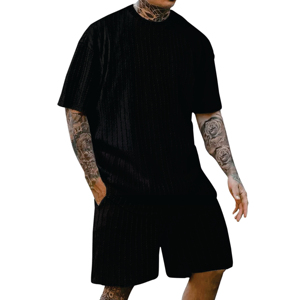 2025 Custom 2 T Shirt Shorts Set Hip Hop Unisex Diseño de gran tamaño Vintage Acid Wash T Shirt and Shorts Set para hombres - Product Image 4